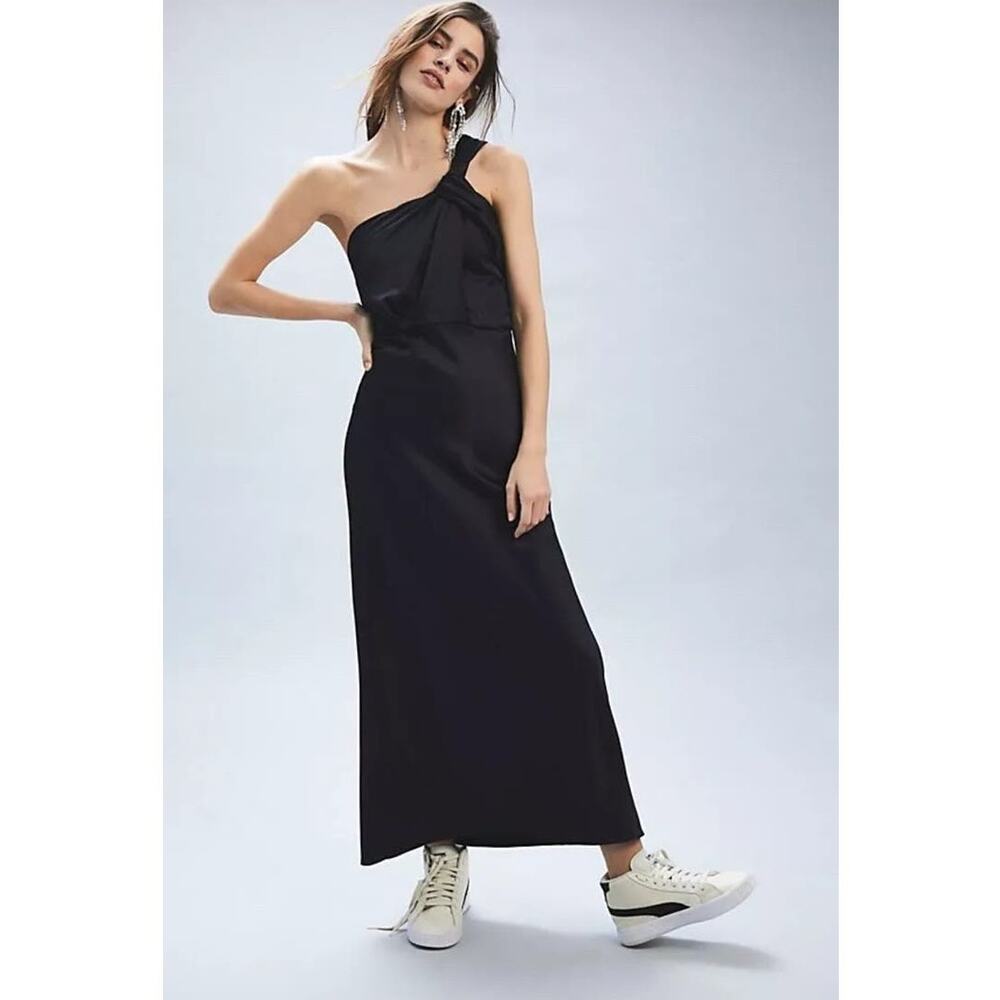NWT Free People Significant Other Macy One Shoulder Maxi‎ Dress Black Size 4